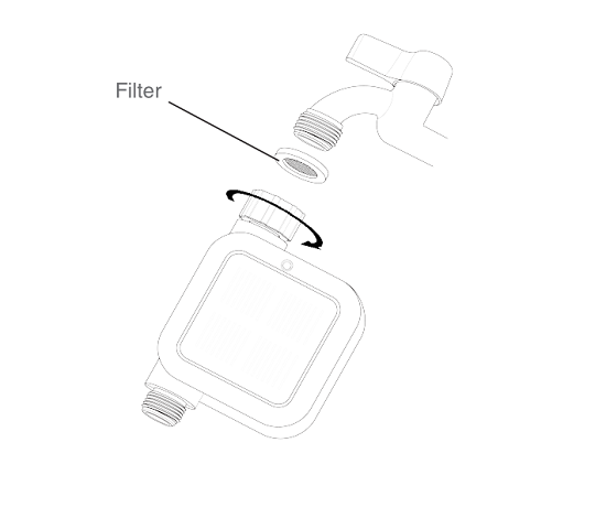 Connect the timer to an outdoor hose faucet.